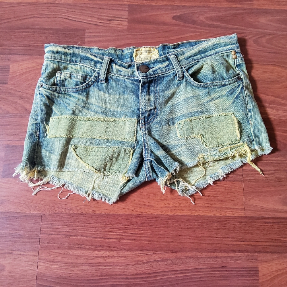 New Current Elliott Distressed Fringe Patch Cutof… - image 2